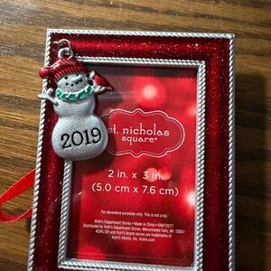 St. Nicholas Square Festive Red and Silver Frame